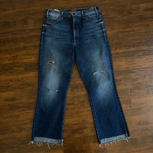 Mother Hustler Ankle Fray high rise jeans size 30 in night clubbing color